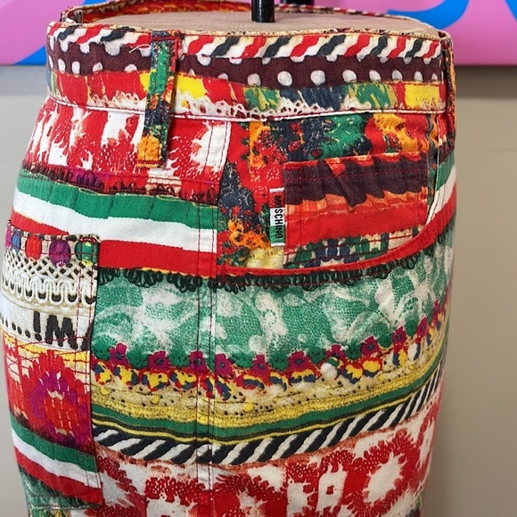 Moschino Green Yellow High Waist Italian Flag Pants - Picture 6 of 13